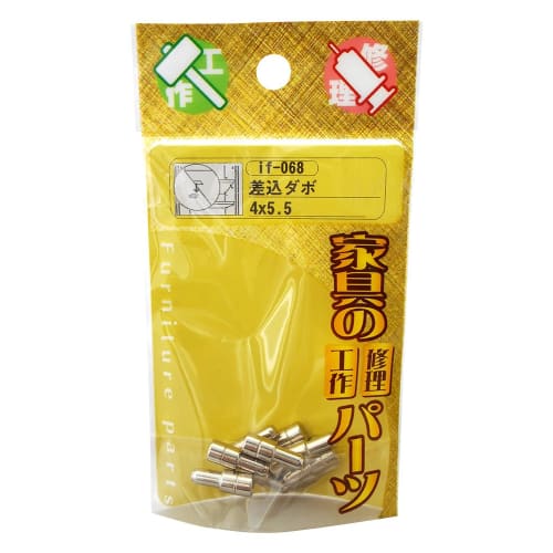 

Waki Sangyo Вставные шканты, Уголки для полок, Мебель, 10 шт., 4x5,5 мм, if-068