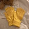 Women's Wool Gloves In Autumn and Winter Korean Cute Bear Embroidery Knitted Touch Screen Student Warm Riding Gloves Windproof