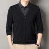 2026 New Men's Fake Two Piece Polo Shirt Casual Fashion Long Sleeve Collar T-shirt Versatile Top