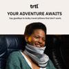 Trtl Pillow Plus Adjustable Neck Pillow for Airplane Travel Travel Pillow with Premium Foam Pad for Head and Neck Support Lightweight Machine Washable