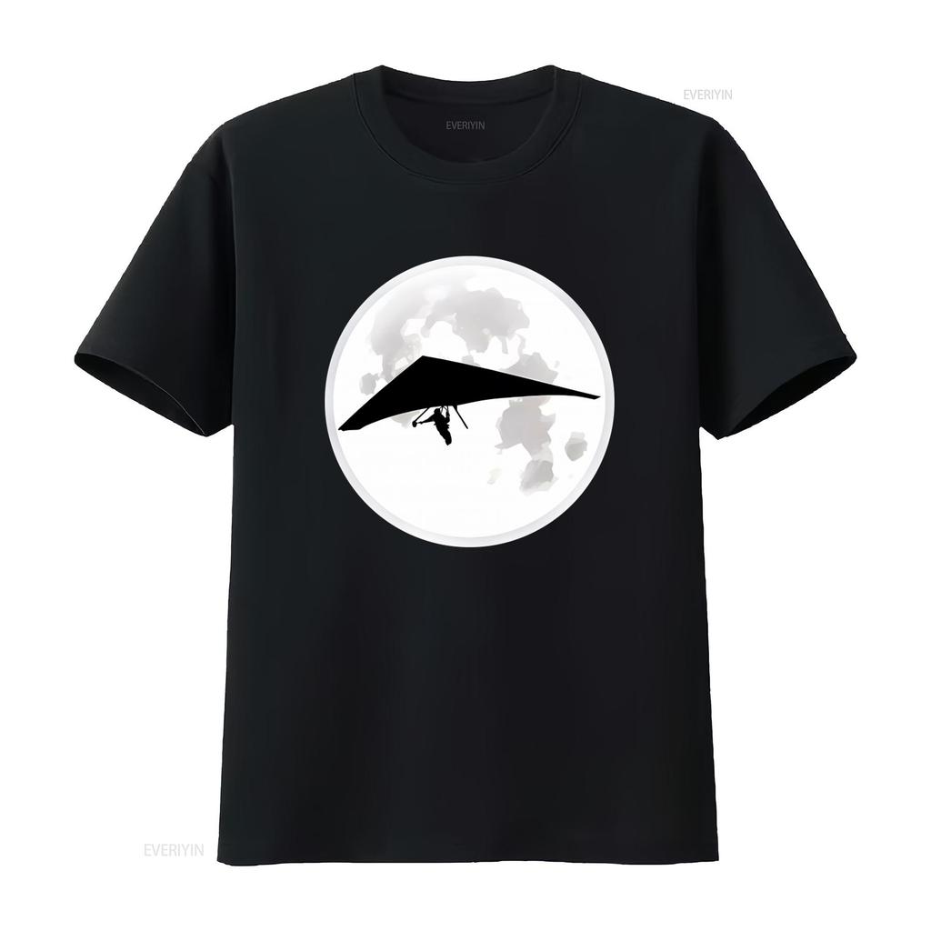 Moon Hang Glider T Shirt for Men and Women Ideal Gliding Teachers Hanggliding Enthusiasts Airsport Lovers Vintage Washed
