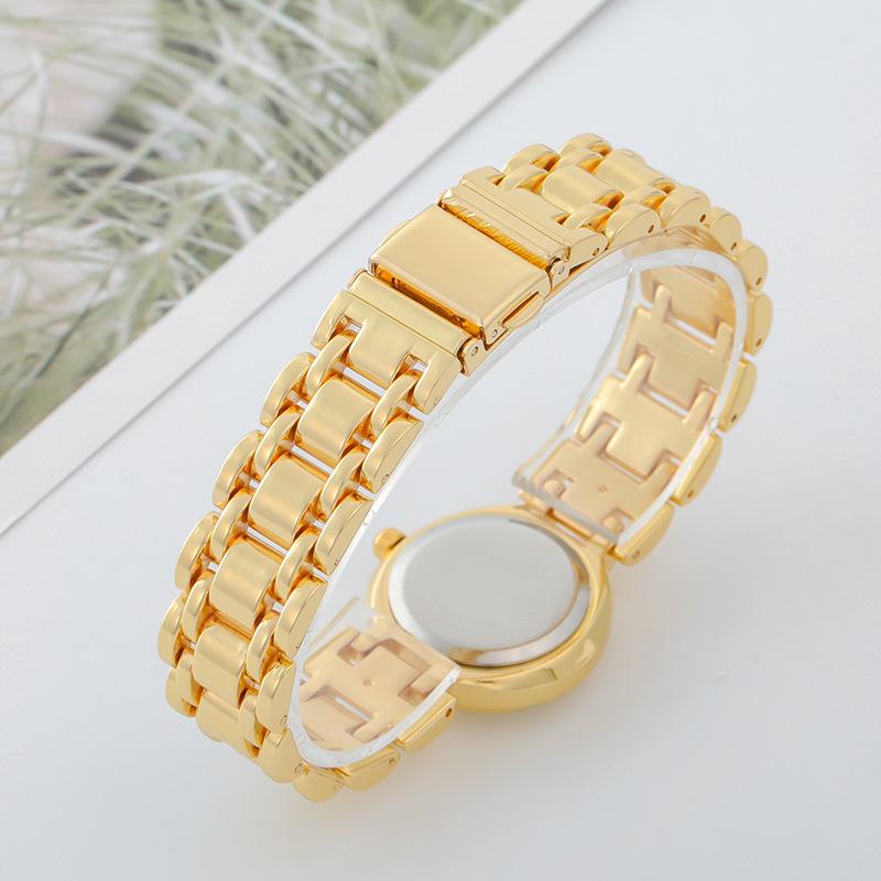 Elegant Women's Gold Square Watch with Silver Stainless Steel Band - Perfect Gift for Students