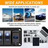 4 Gang IP68 Waterproof Boat Rocker Switch Panel DC 12-24V LED Digital Voltmeter + Dual USB (QC 3.0 & Type-C) Fast Charging Pre-Wired Toggle Switch