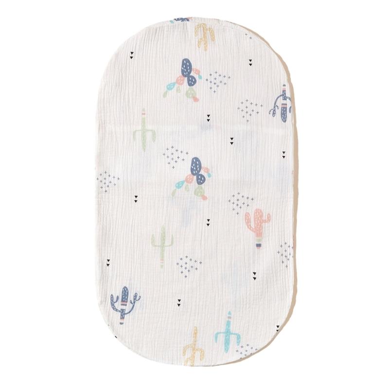 Baby Changing Basket Sheet Soft Oval Bassinet Mattress Cover for Baby Crib Basket Washable Cotton Changing Cover