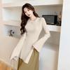 Mokaana Women's Fall Flare Sleeve Split Hem Knit Sweater MKNJD4045