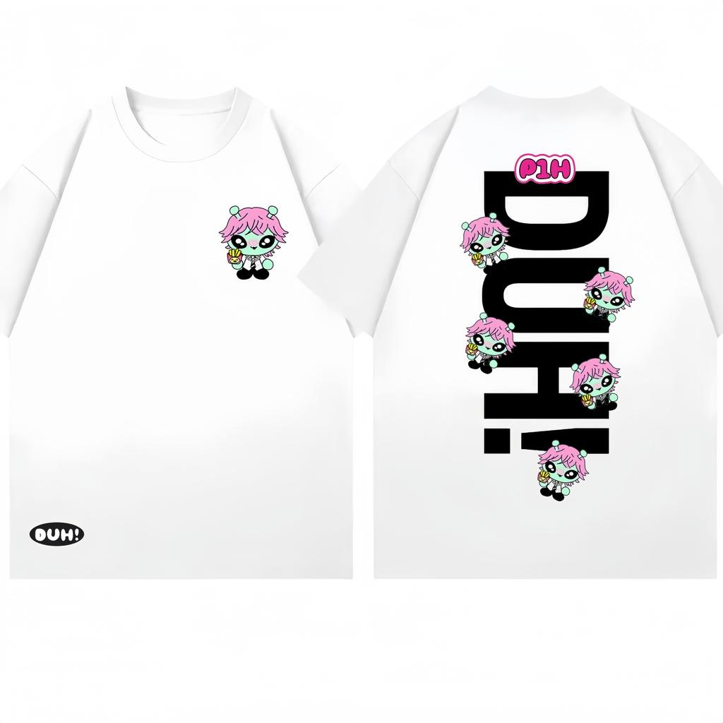 2025 Summer's New Korean P1Harmony Q-style Printed Graphic T-shirts for Women Short-sleeved T-shirts High-quality Streetwear