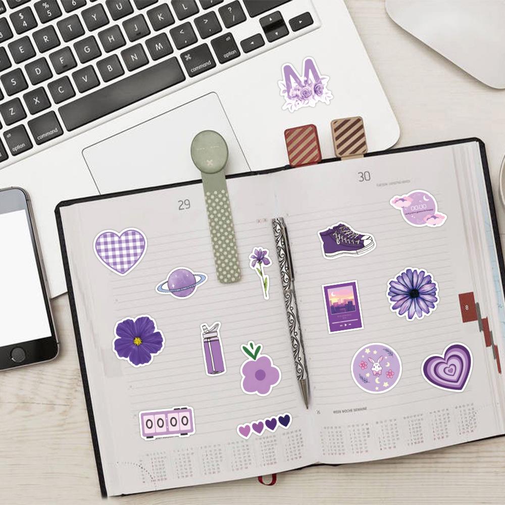 60 Neue Lila Graffiti Aufkleber Dekorative Helm Mobile Koffer Personalisierte Wasserdichte Aufkleber