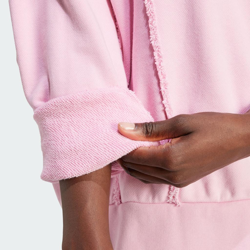 Adidas Originals Distressed Hoodie Women Tops Pink IY9026