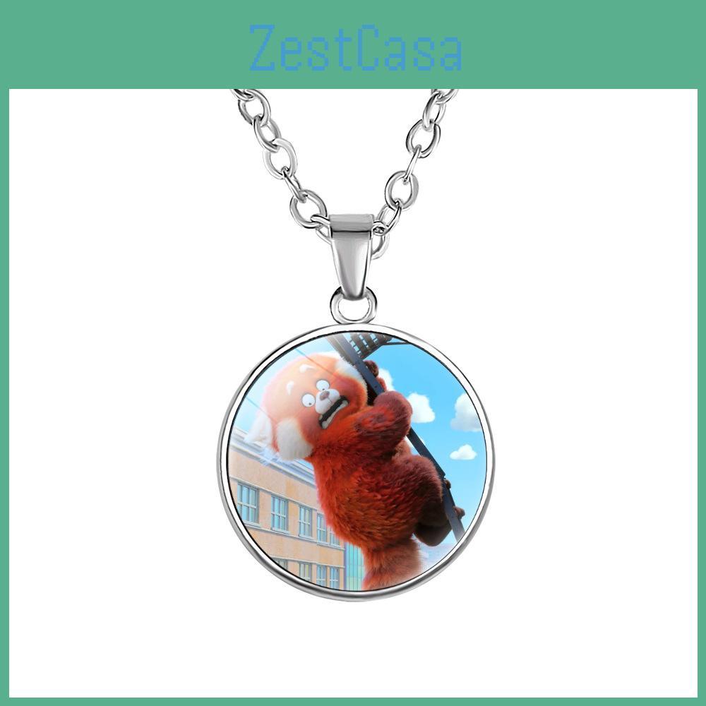 Adorable Turning Red Cartoon Character Pendant Kids Necklace Alloy Charm