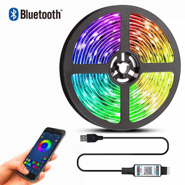 Led-streifen RGBIC Licht Bluetooth luces Leuchtende Für Weihnachten Wohnzimmer Dekoration Band Beleuchtung Flexible Lampe