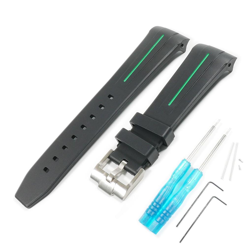 Exclusive Rubber Strap with Green BLANCPAIN×Swatch (Black Lines)