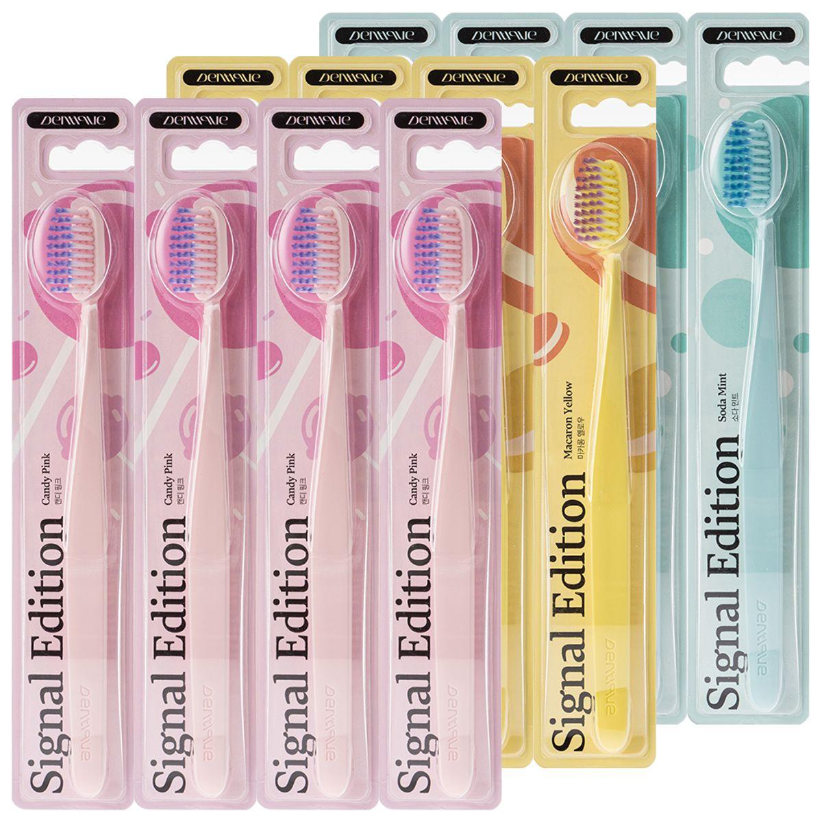 Pastel Edition Fine Bristle Toothbrush Mix of 3 Types (12 Packs)