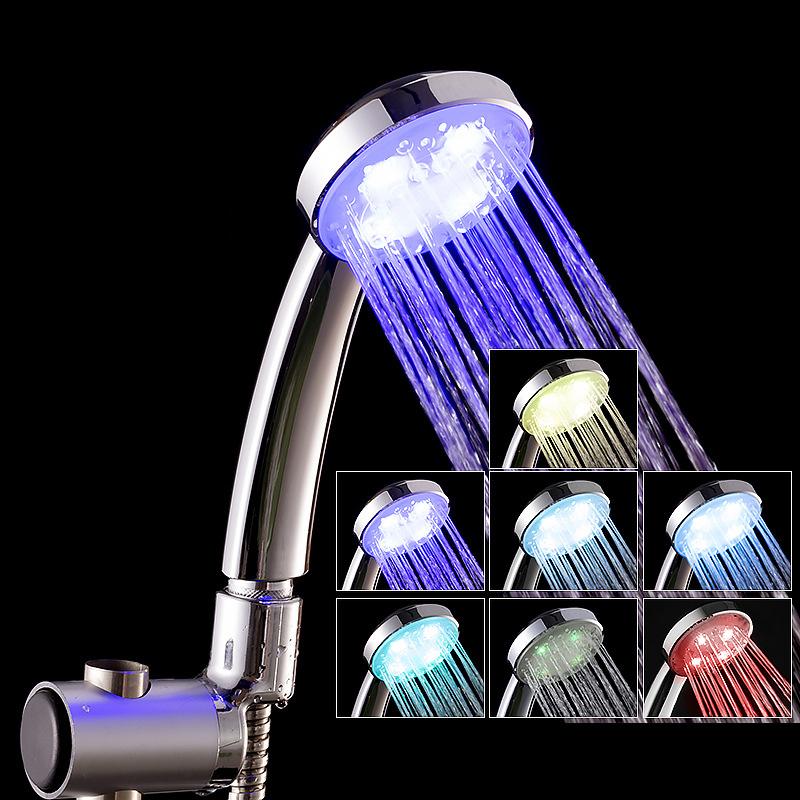 LED Battery-free Colorful Luminous Shower Head Bathroom Handheld Self-changing Color Cycle Luminous Shower
