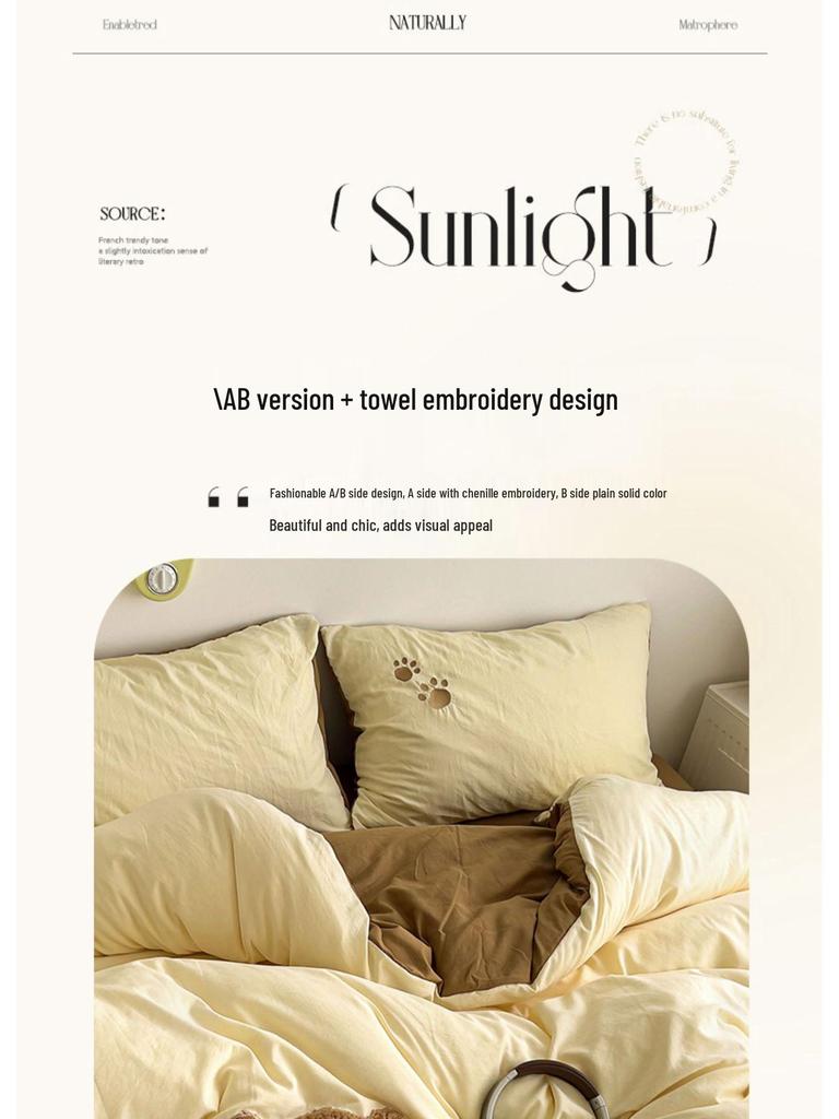 Cartoon Soft Cotton Washable Single Bed 3-Piece Set: Fitted Sheet, Flat Sheet, Skin-Friendly