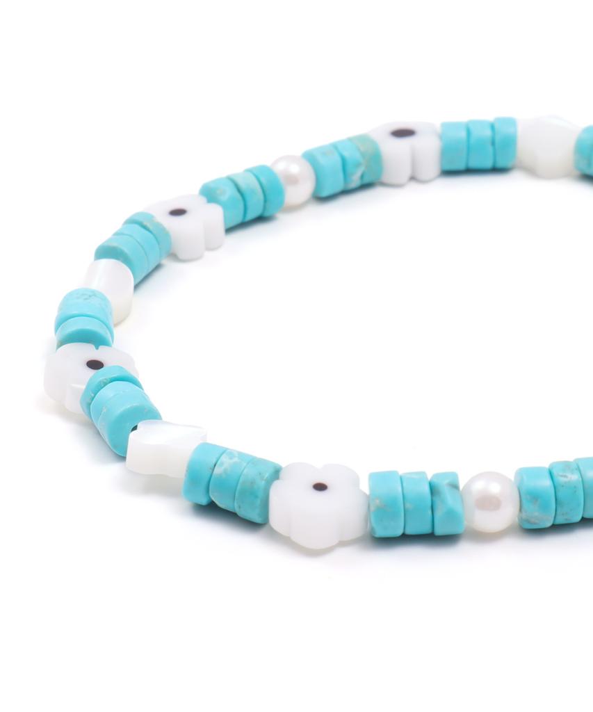 Polalita Mint Flower Mix Bracelet (Plt-Br-065_Bl)