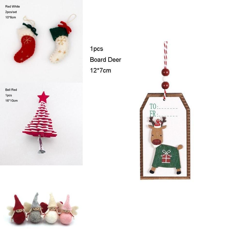 Wunderschön gefertigte Weihnachtsbaumschmuck-Kollektion mit einzigartigen Filz- und Holzdesigns für die Heimdekoration