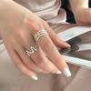 Sweet Layered Wave Twist Adjustable Women's Ring - Trendy Finger Jewelry