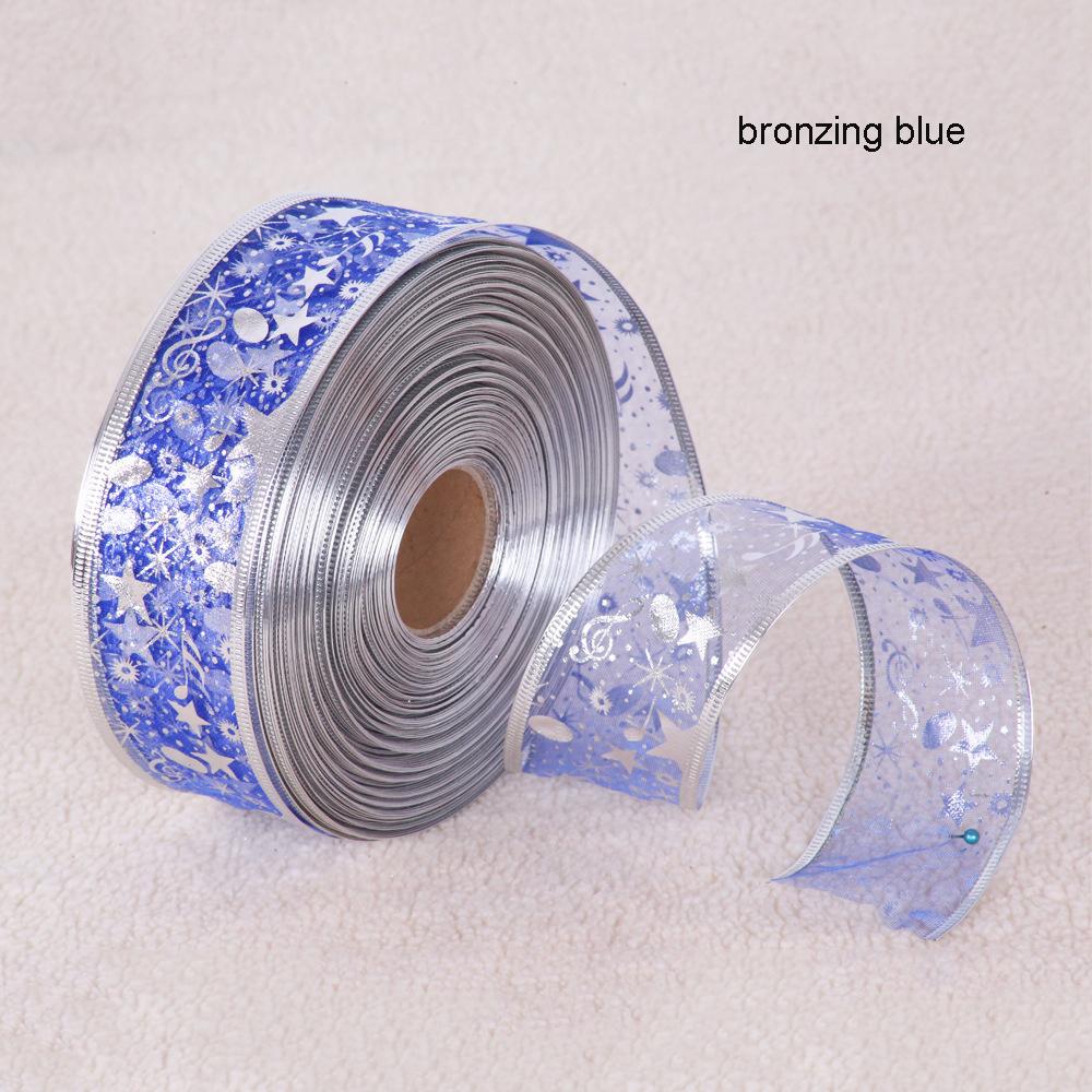 Christmas Decoration Ribbon Width Powdered Gilding Ribbon Gift Packing Ribbon Wedding Festival Xmas Party Decor 100 Yards/Roll