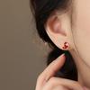 Ankara Red Cross Wound Concentric Knot Earrings Birthday Earrings 2026 Horse New Year Earrings