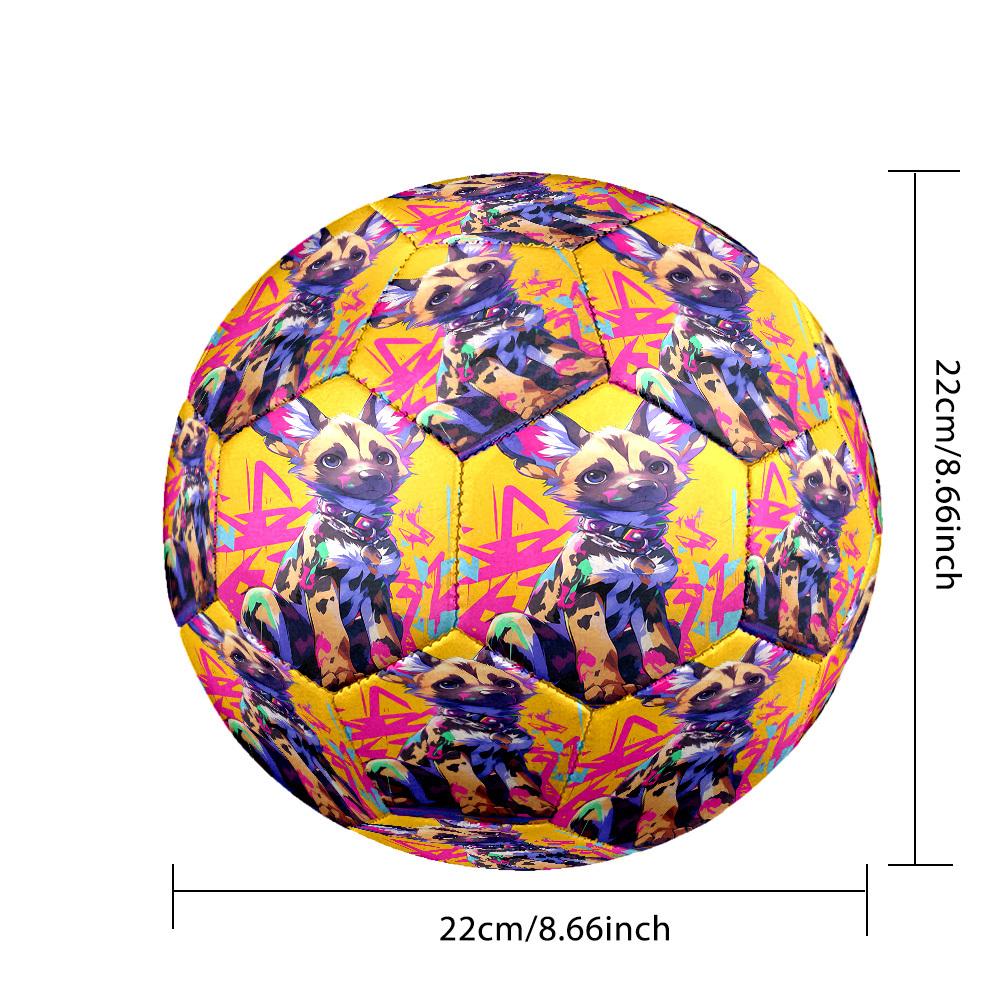 1pc Colorful Wild Dog Art Size 5 Soccer Ball Suitable for Match Training & Outdoor Use, Durable for Competitive Games, Tournaments Football, Practice