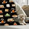 Cute Campervan Campfire Blanket Cartoon Food Digital Printed Flannel Blanket Rv Decorative Blanket