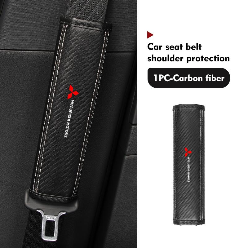 

Leather Car Seat Safety Belt Soft Protector Shoulder Strap Pad Auto Accessories For Mitsubishi Outlander Lancer L200 ASX Pajero