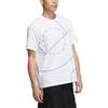 Adidas Neo Geometric Pattern Print Casual Crew Neck T-Shirt Unisex Tops White HN0001
