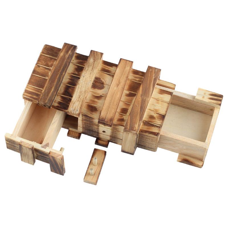 Vintage Wooden Puzzle Box Storage Hidden Secret Compartment Brain Teasers IQ Games For Adults Kids Creative Cash Gift Ideas