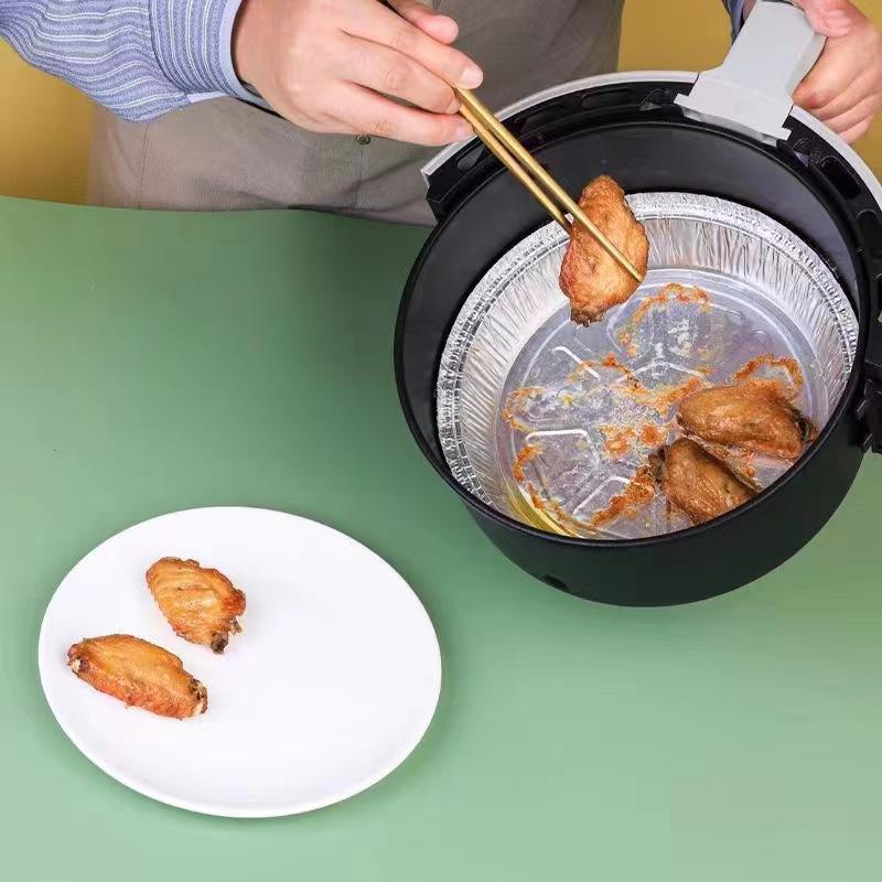 10Pcs Household Aluminium Foil Trays Air Fryer Special Oil Proof Food Safe Pans for Baking Roasting Food Storage