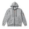 Men Heather Full Zip Hoodie Jacket, Drawstring Hood Long Sleeve Sweatshirt With Multi Arm Cargo Pockets Casual Outdoor Zip Up Hooded Coat