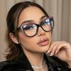 Women's Stylish Cat Eye Sunglasses with Glitter Black Frame Brown Lens for Chic Outings