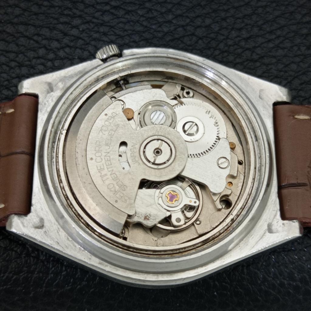 VINTAGE SEIKO 5 AUTOMATIC 7009A JAPAN MENS BROWN COLOR DIAL WATCH A708557-1