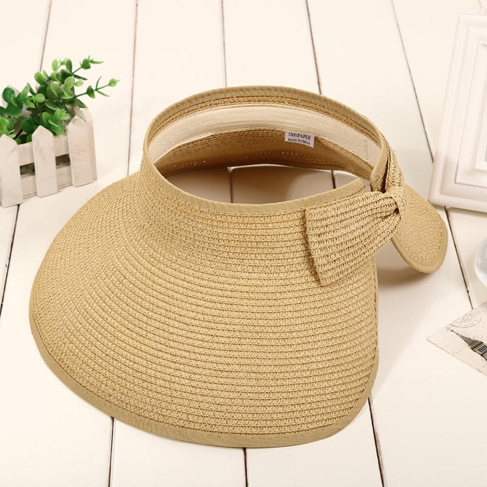 Fashion Anti-UV Summer Visors Hat Foldable Breathable Sun Hat Empty Top Wide Large Brim Empty Top Hat Woman