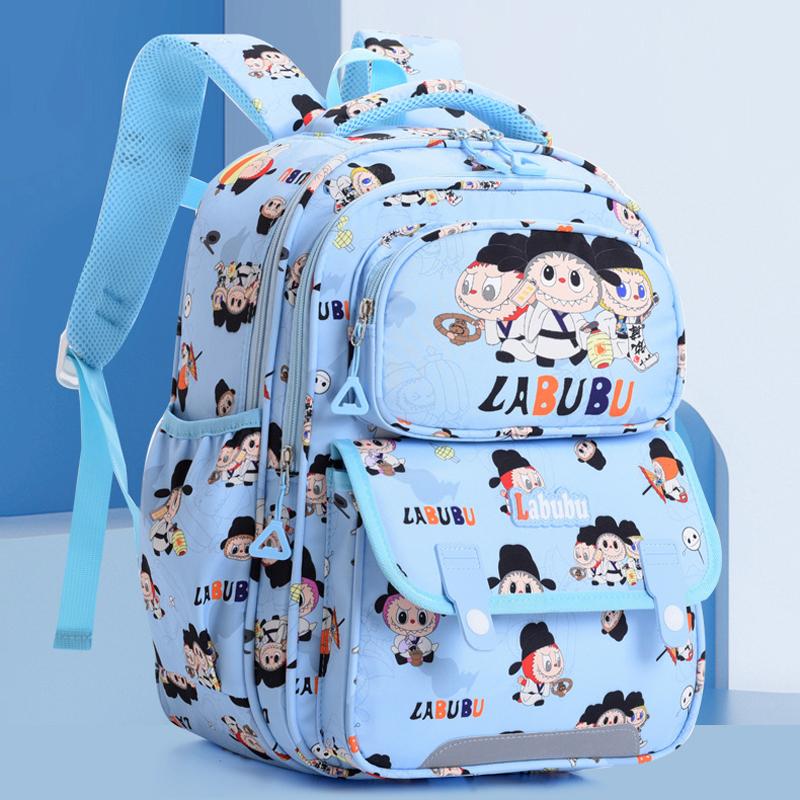 SCIONE New Cute Children's Backpack Cartoon Printed LABUBU Children's Lightweight Waterproof and Wear-resistant Backpack