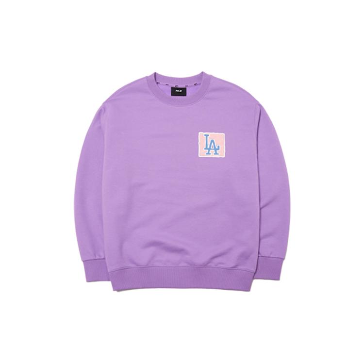 New MLB Los Angeles Dodgers Sweatshirt Unisex Light Purple 3AMTL0414-07LDS