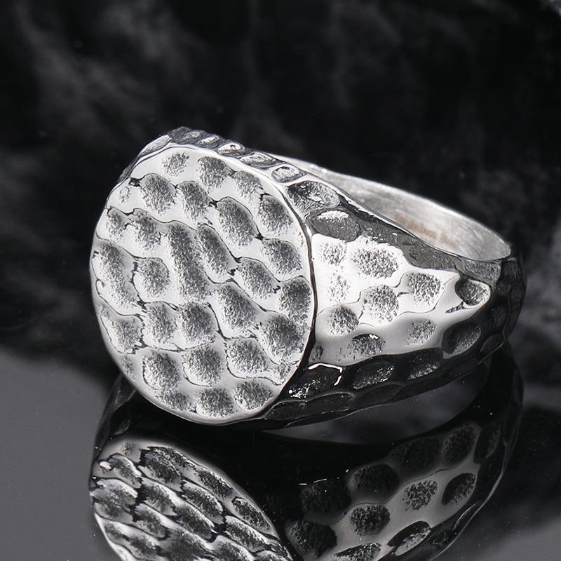 Cuervo, Anillo de Acero de Titanio, Anillo Dominante para Hombre de Negocios, Anillo Geométrico Sólido Simple
