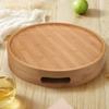 Promotion! Round Serving Bamboo Wooden Tray for Dinner Trays Tea Bar Breakfast Food Container Handle Storage Tray 3 Eco-Friendly