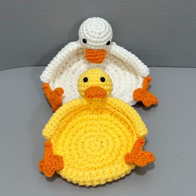 Háčkovaná podložka Duck Panda Tepelně odolná Protiskluzová ochrana kuchyňské pracovní desky Ručně vyrobený hrnek Káva Držák na čajový šálek Dekorace
