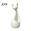Desktop Succulents Holder Cute Cat-Shaped Sculpture, Hollow Out Ceramic Kitty Flower Pot with Smiling Face, Adorable Modern Planter Decor &