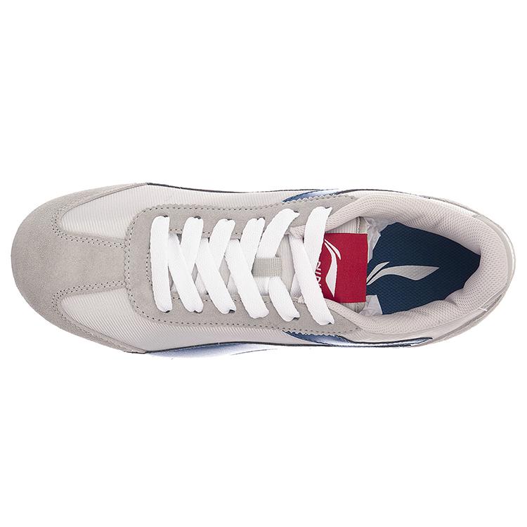 Li Ning 3K Cushioning Slip Resistant Abrasion Resistant Breathable Lightweight Low top Running Shoes Men's Gray Blue ALCH113-2