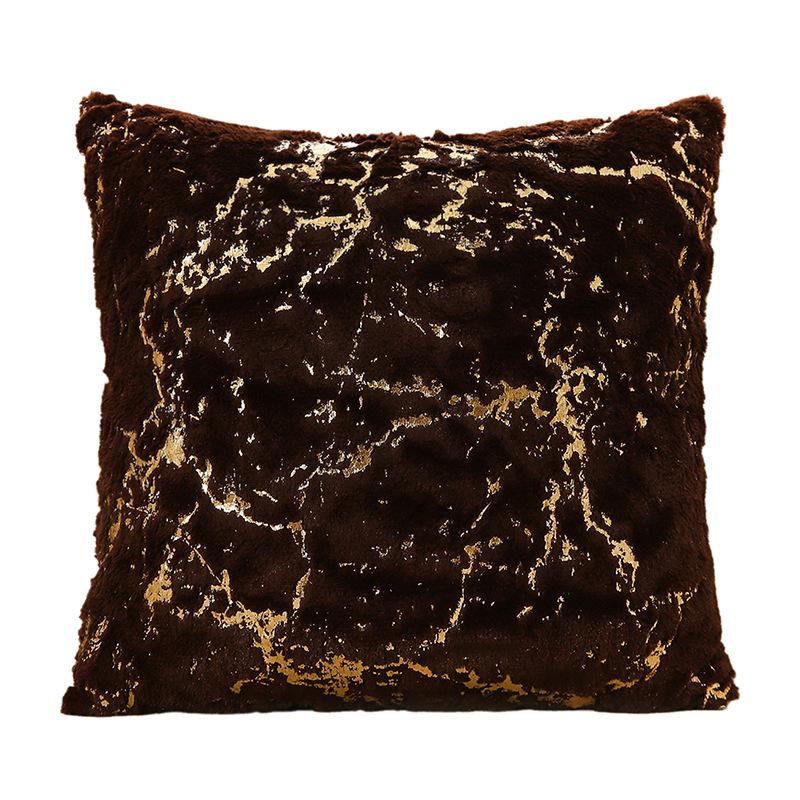 

Luxury Short Fleece Cushion Cover Plush Pillow Case Winter Warm Fluffy Sleeping Pillowcase Home Bed Cushion Pillow Cover 45*45cm 450*450mm темный кофе