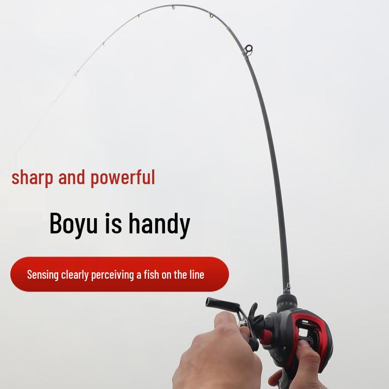 Carbon Fiber Fishing Rod with Micro-Lure and Gun Handle for Bass and Mandarin Fish, UL Lure Rod with Straight Handle and Water Drop Design.