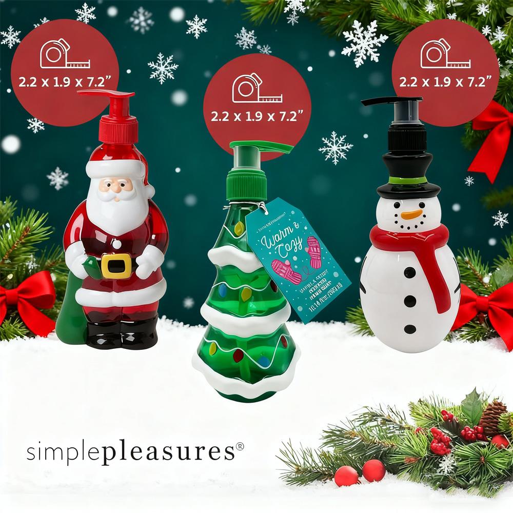 Holiday Essential! 350ML Santa Claus Dispenser Bottles - Reusable Home Travel Toiletry Refillable Jars