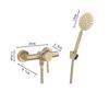 Tuqiu Bathroom Shower Faucet Set Wall Mounted Brushed Gold Shower Faucet, Bathroom Cold and Hot Bath and Shower Mixer Taps Brass