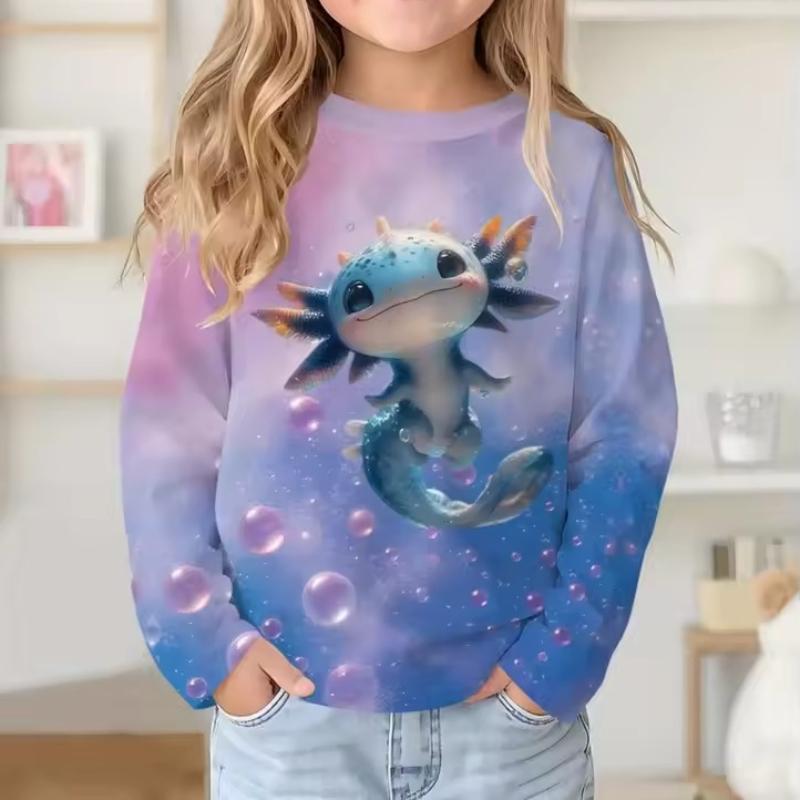 

Топы Унисекс Детские Мультяшный Принт Милый С Длинным Рукавом Мягкий Удобный Топ Мужской Женский 170