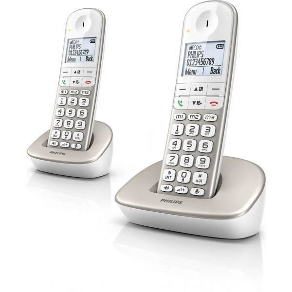 Téléphone sans fil XL4902S/22 confortable et simple Profitez de la simplicité du téléphone sans fil Philips XL490, avec un écran et