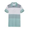 Neues Herren-Freizeit-POLO-Shirt Digitaldruck gestreift Knöpfe Revers Top T-Shirt