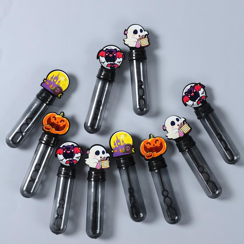 Halloween Soap Bubble Tube Pumpkin Spooky Pumpkin Bat Black Bubble Wand Halloween Party Decoration 2024 Horror Party Supplies