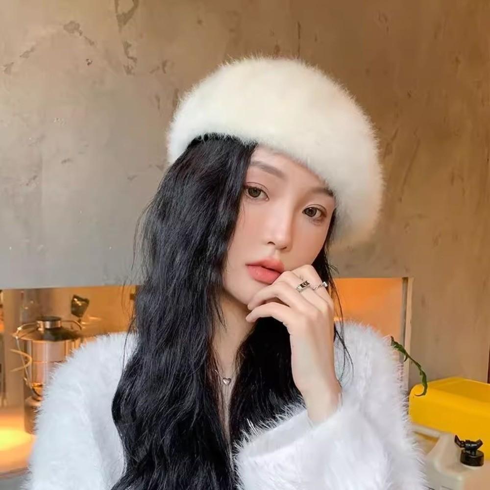 Cloud Painter Caps Plush Artist Hat Elegant Women Berets  Winter