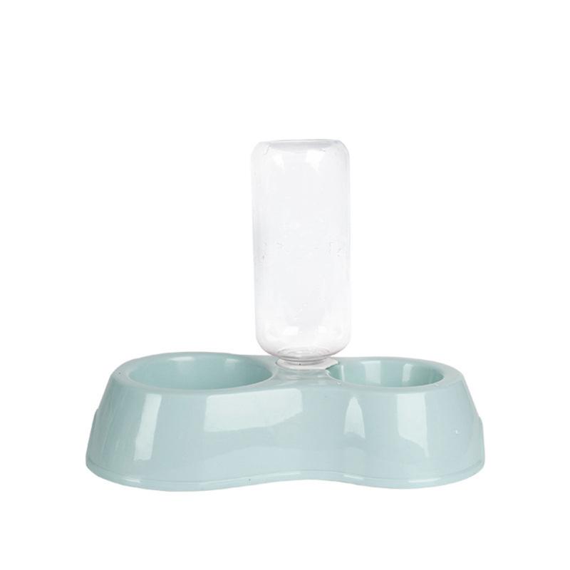 Автоматический диспенсер для воды для домашних животных с бутылкой для питья, для собак и кошек, двойной чашей, фонтанчик для еды